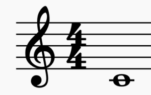 C4 on the treble clef.