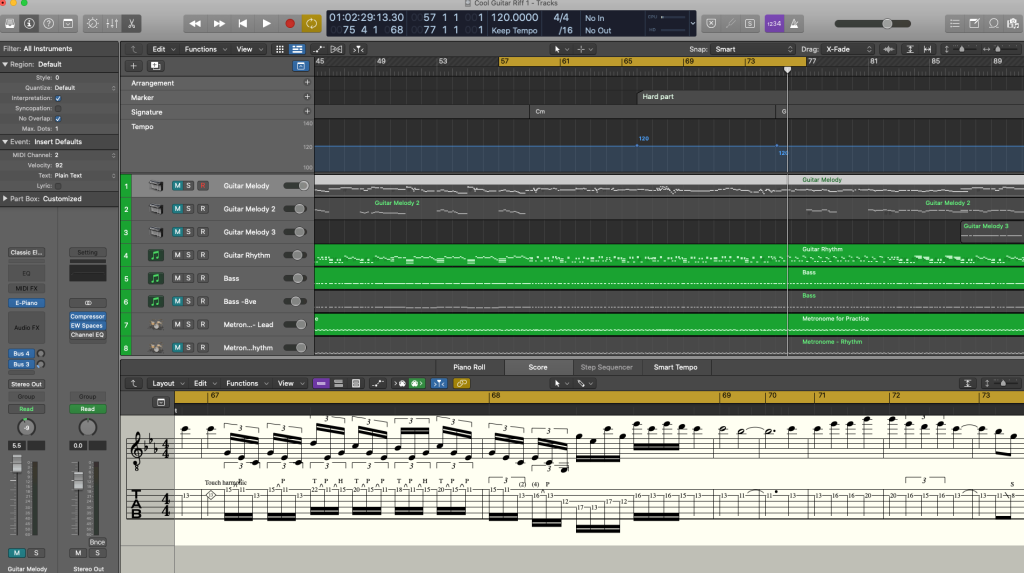 Logic Pro can record and edit your music, aswell as having your guitar tabs, so that you can record along to your tabs.
